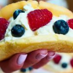 Biscuits with cream and fruits