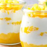Dessert with mango and greek yogurt