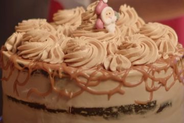 Gingerbread and caramel cream cake