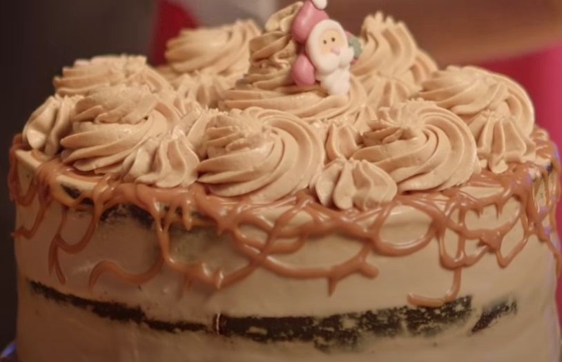 Gingerbread and caramel cream cake