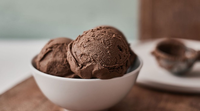 Homemade chocolate ice cream
