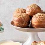 Traditional doughnuts with custard cream