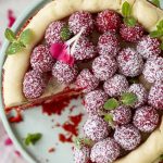 Vegan raspberry and buckwheat cream cake
