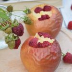 Baked Apples Stuffed with Custard and Raspberries