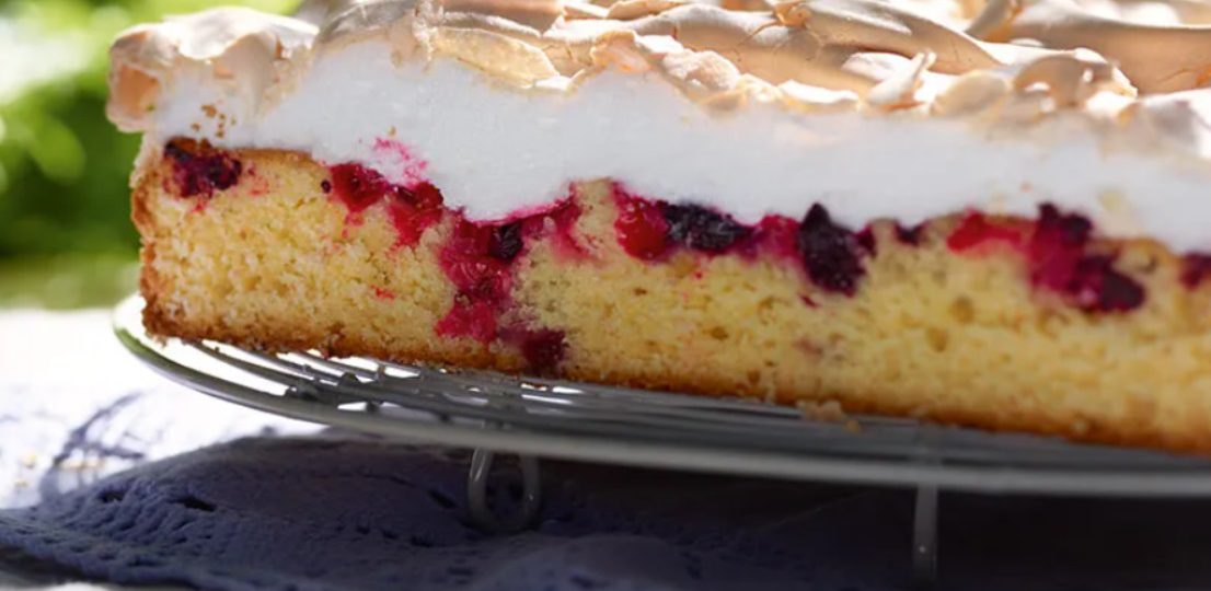 Black Currant Cake with Meringue