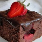 Chocolate Cake with Strawberries