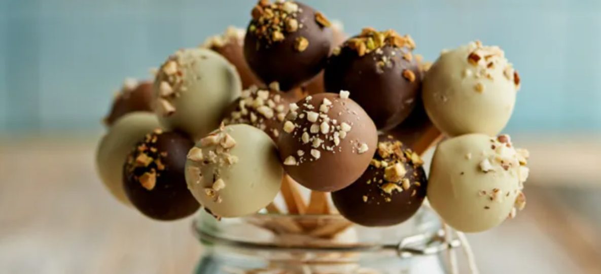 Chocolate-Raspberry Truffles on Sticks
