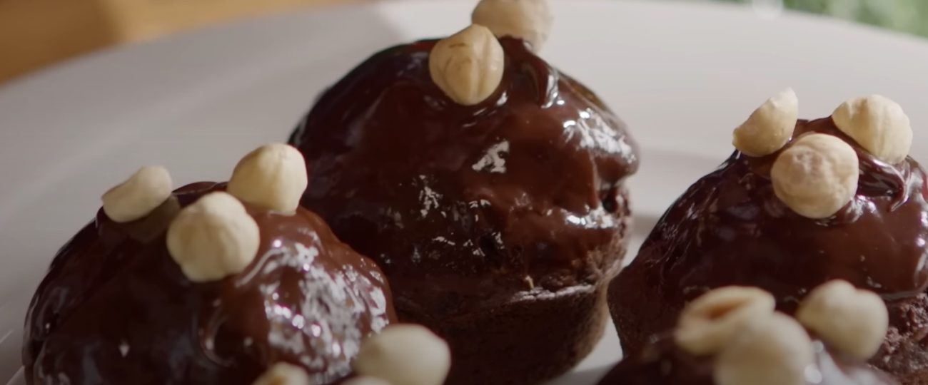Chocolate cupcakes with dried cranberries