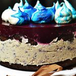 Currant Cake with Blueberry Cream and Meringues