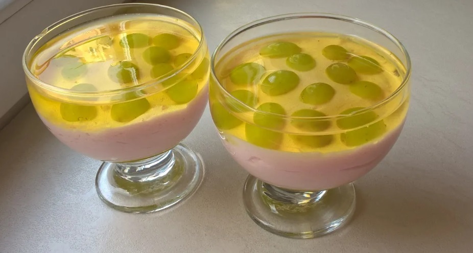 Dessert with Jelly Foam and Milk