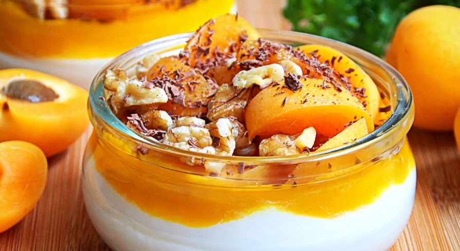 Fruity Dessert with Nuts and Chocolate