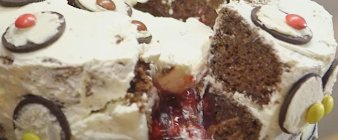 Halloween Cake with a Bloody Surprise