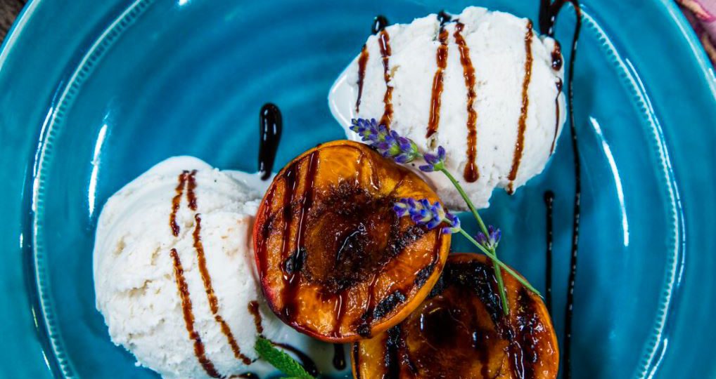 glazed grilled fruit