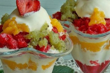 Ice Cream Cup with Fruit Granita