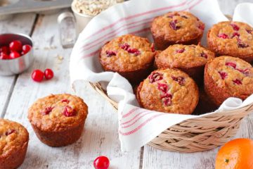 Nutty Cranberry Oat Muffins