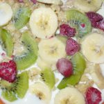 Oatmeal with Fruits - Banana, Raspberry, Kiwi