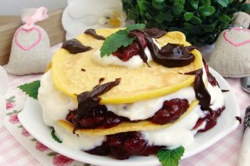 Pancakes with Chocolate Sauce