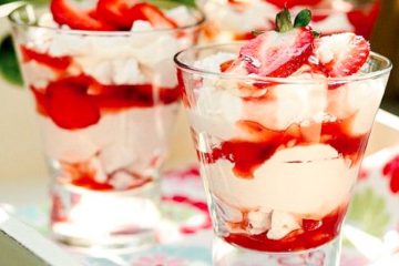 Rhubarb Fool with Strawberries