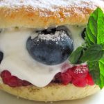Shortbread Cookies with Whipped Cream and Rum-Soaked Fruits