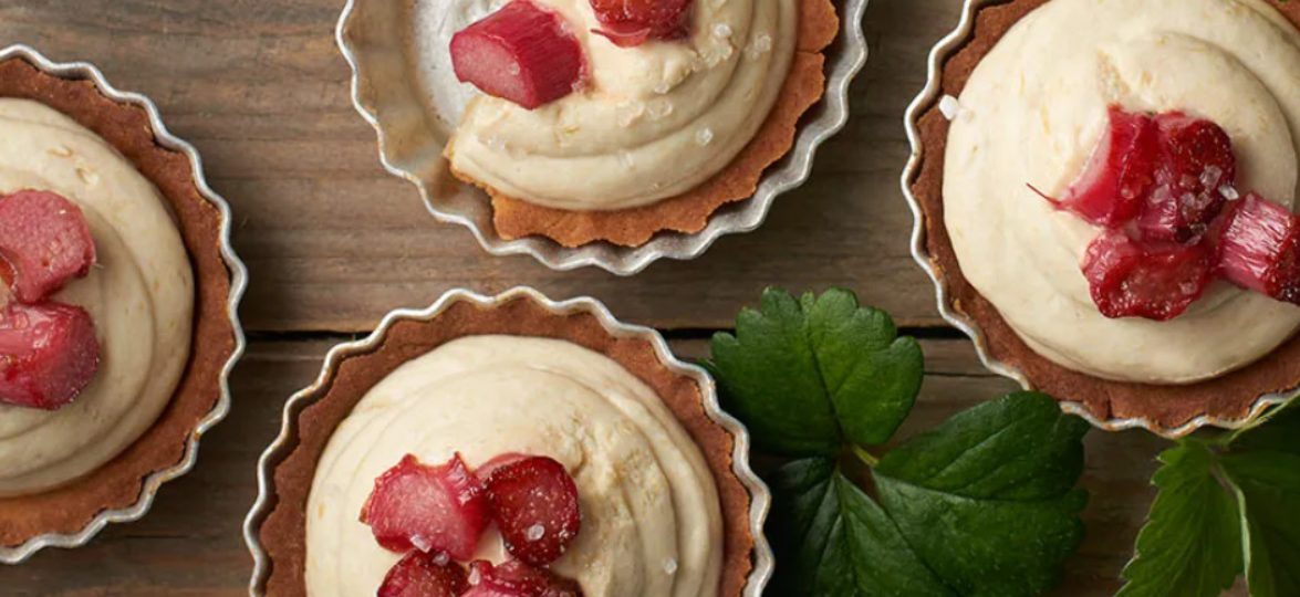 Shortcrust Pastry Muffins with Roasted Rhubarb Compote