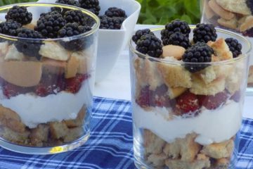 Sponge Cake Dessert with Fruit and Whipped Cream
