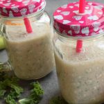 Strawberry-Kale Smoothie with Chia on Buttermilk