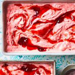 Strawberry jam ripple ice cream