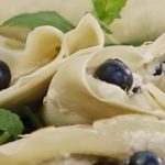 Vegan pancakes without eggs with blueberries