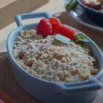 Almond Crumble with Baked Plums
