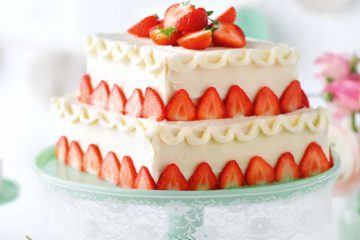 Almond Wedding Cake with Strawberries