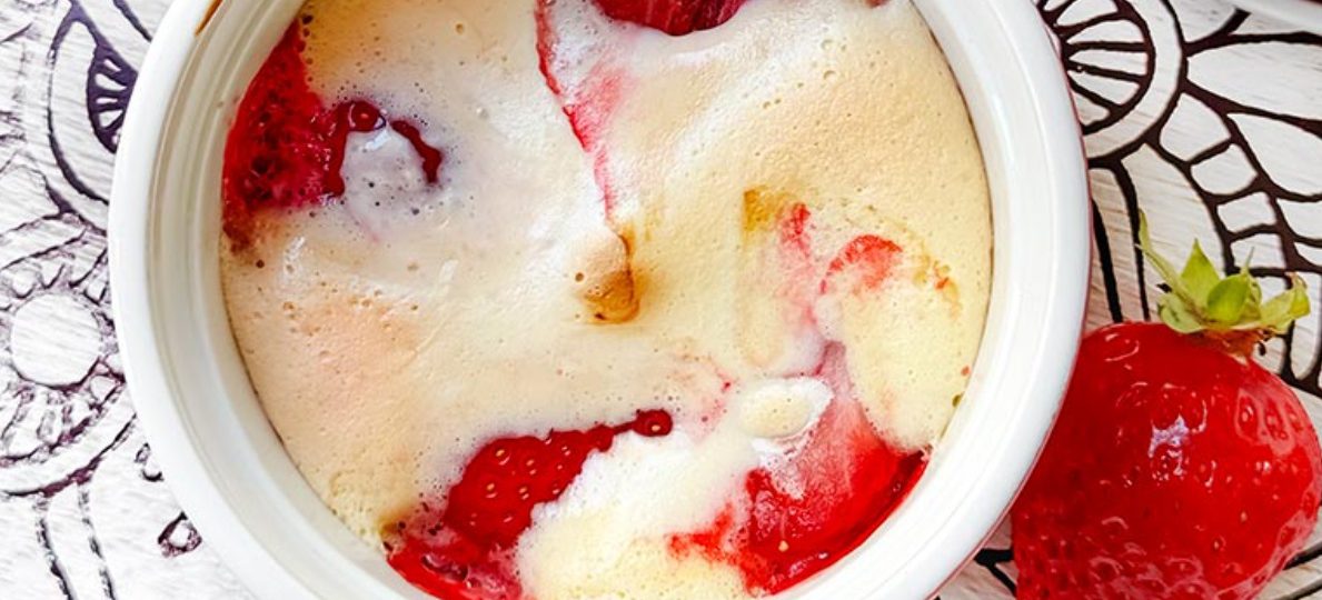 Baked Strawberries in Eggnog Custard