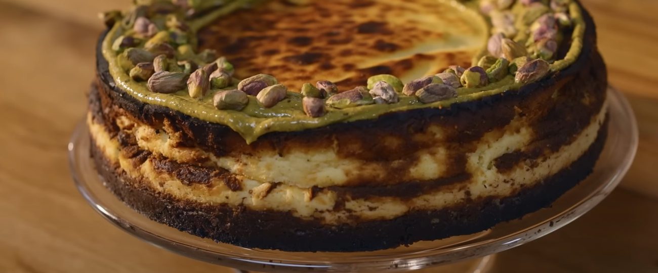 Basque Pistachio Cheesecake