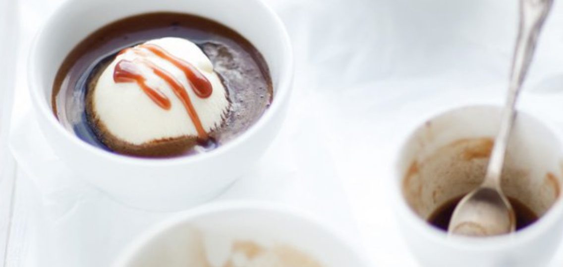 Cafe affogato - coffee with ice cream