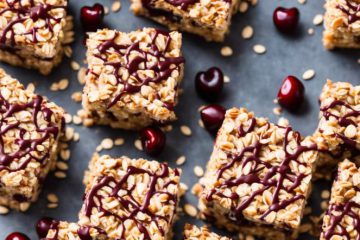 Cherry Oatmeal Squares with Chocolate Drizzle