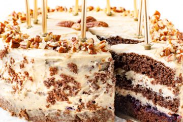 Chocolate Cake with Peanut Butter Cream