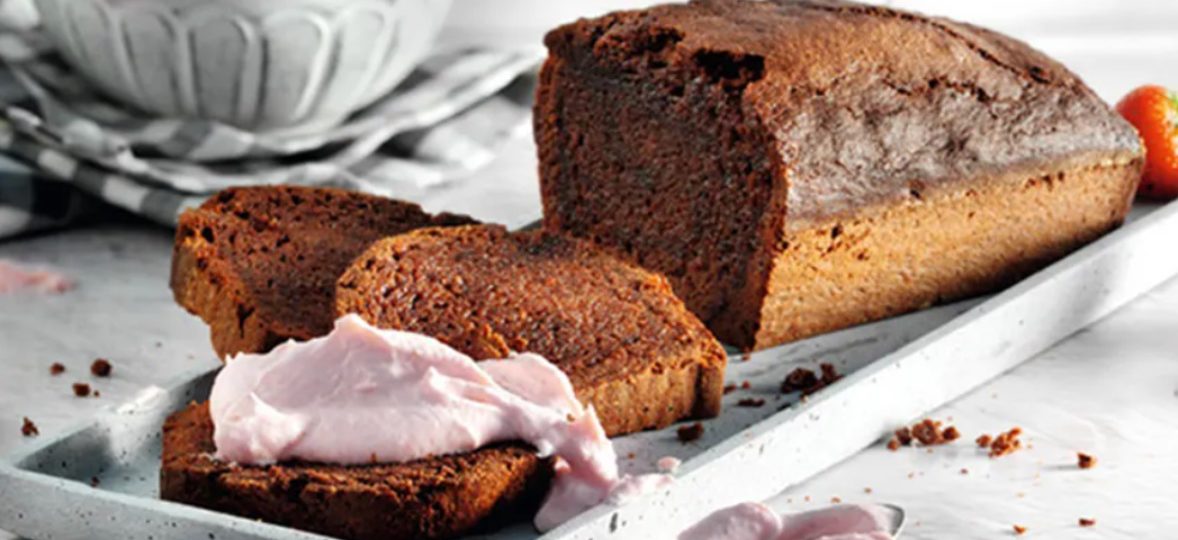 Chocolate Cake with White Bean and Strawberry Cream