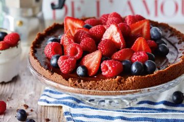 Chocolate-Coffee Tart with Blueberries