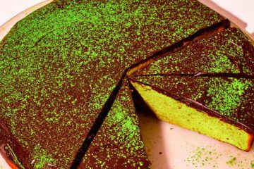 Chocolate Matcha Butter Mochi Cake