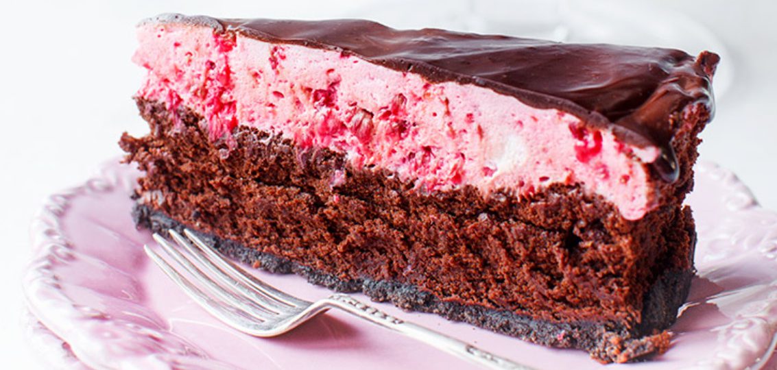 Chocolate cake with raspberry mousse