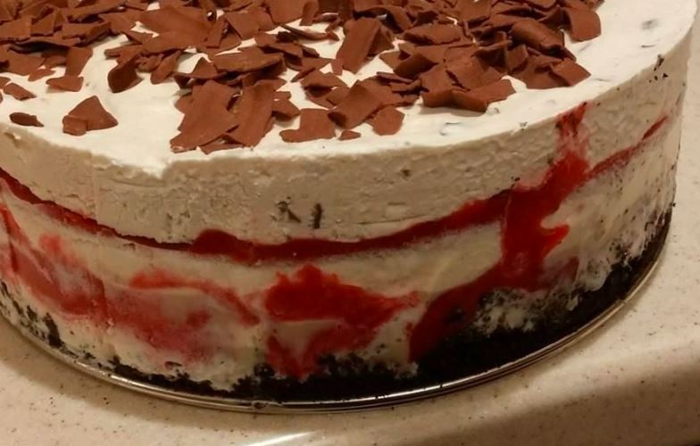 Cranberry ice cream swirl cake