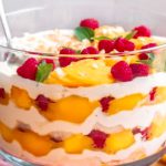 Free-form Mango and Raspberry Trifle