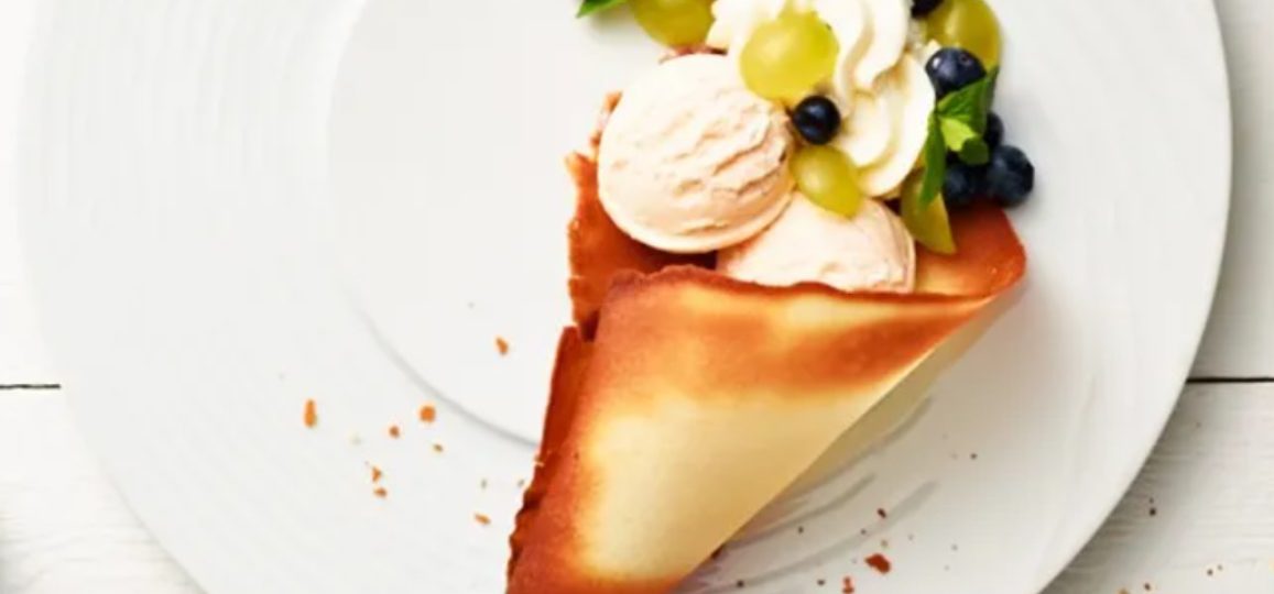 Fruity Cornucopia with Vanilla Ice Cream