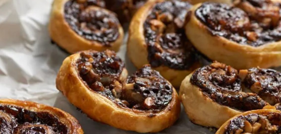 Gingerbread Palmiers with Macadamia Nuts