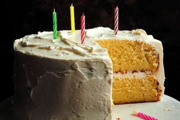 Golden Vanilla Birthday Cake