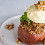 Grilled Apples with Crumble and Ice Cream