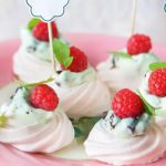Miniature Mint and Raspberry Meringue Cakes