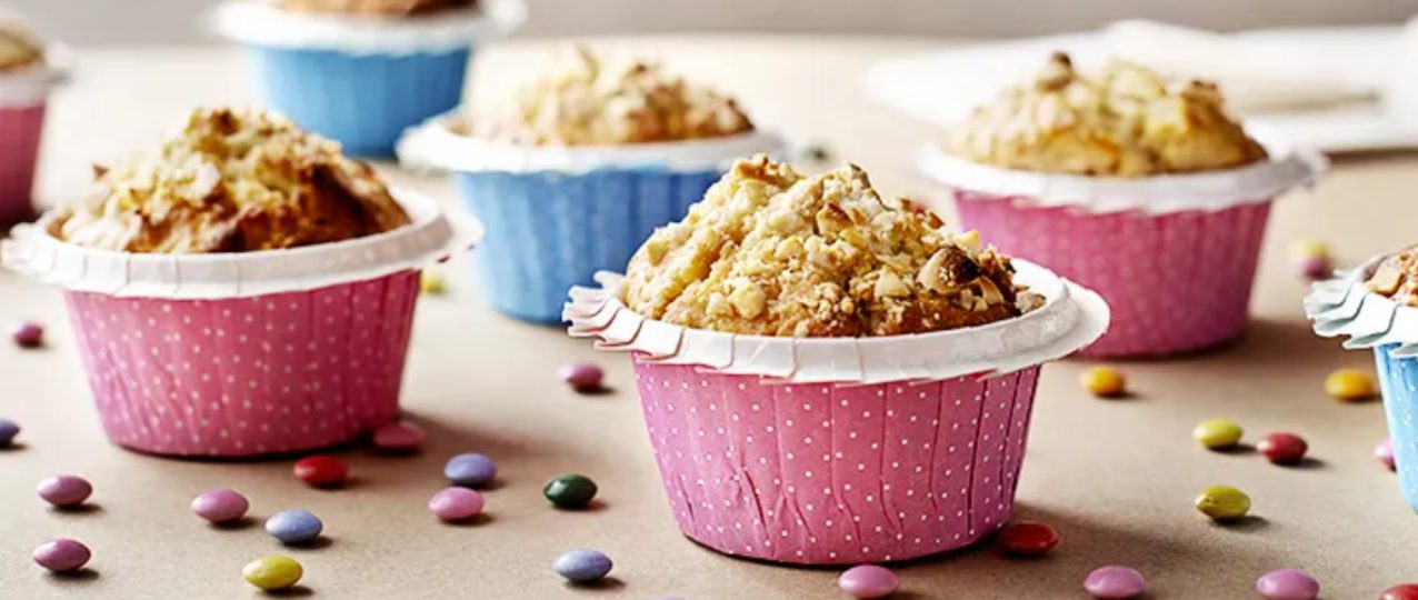 Muffins with Nuts, Natural Yogurt, and Orange