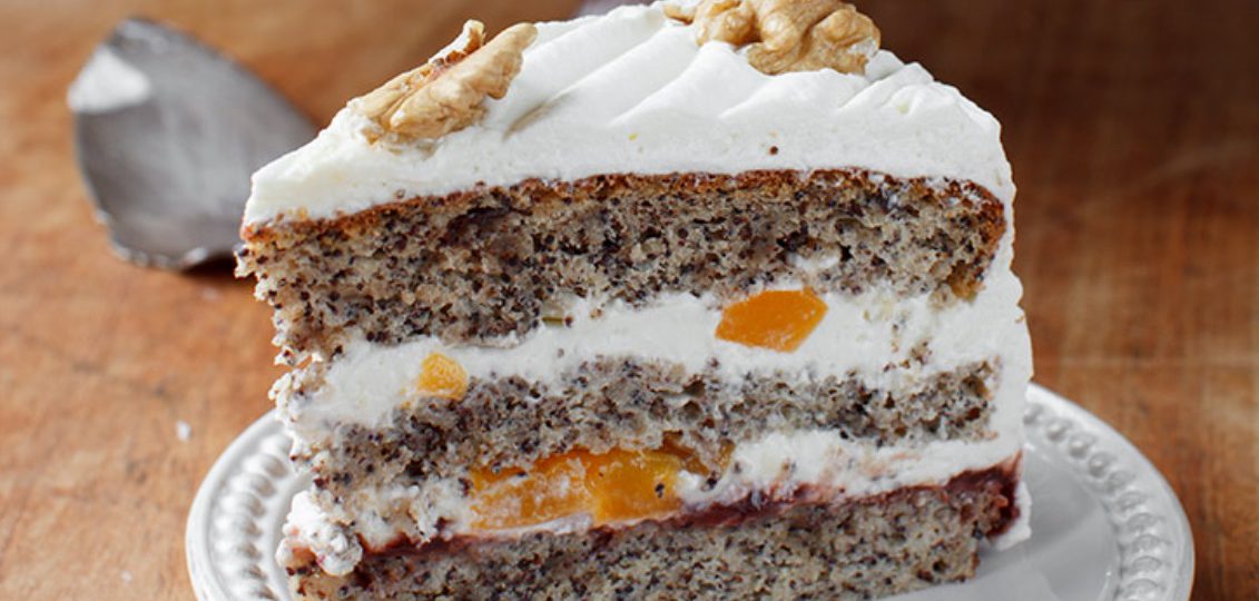 Poppy Seed Birthday Cake with Mascarpone Cream