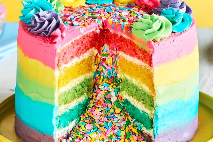 Rainbow Piñata Cake