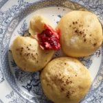 Steamed Yeast Dumplings with Plum Sauce